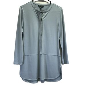 Lauren Ralph Lauren Light Blue‎ Womens Long Sleeve Henley Lagenlook Top Medium